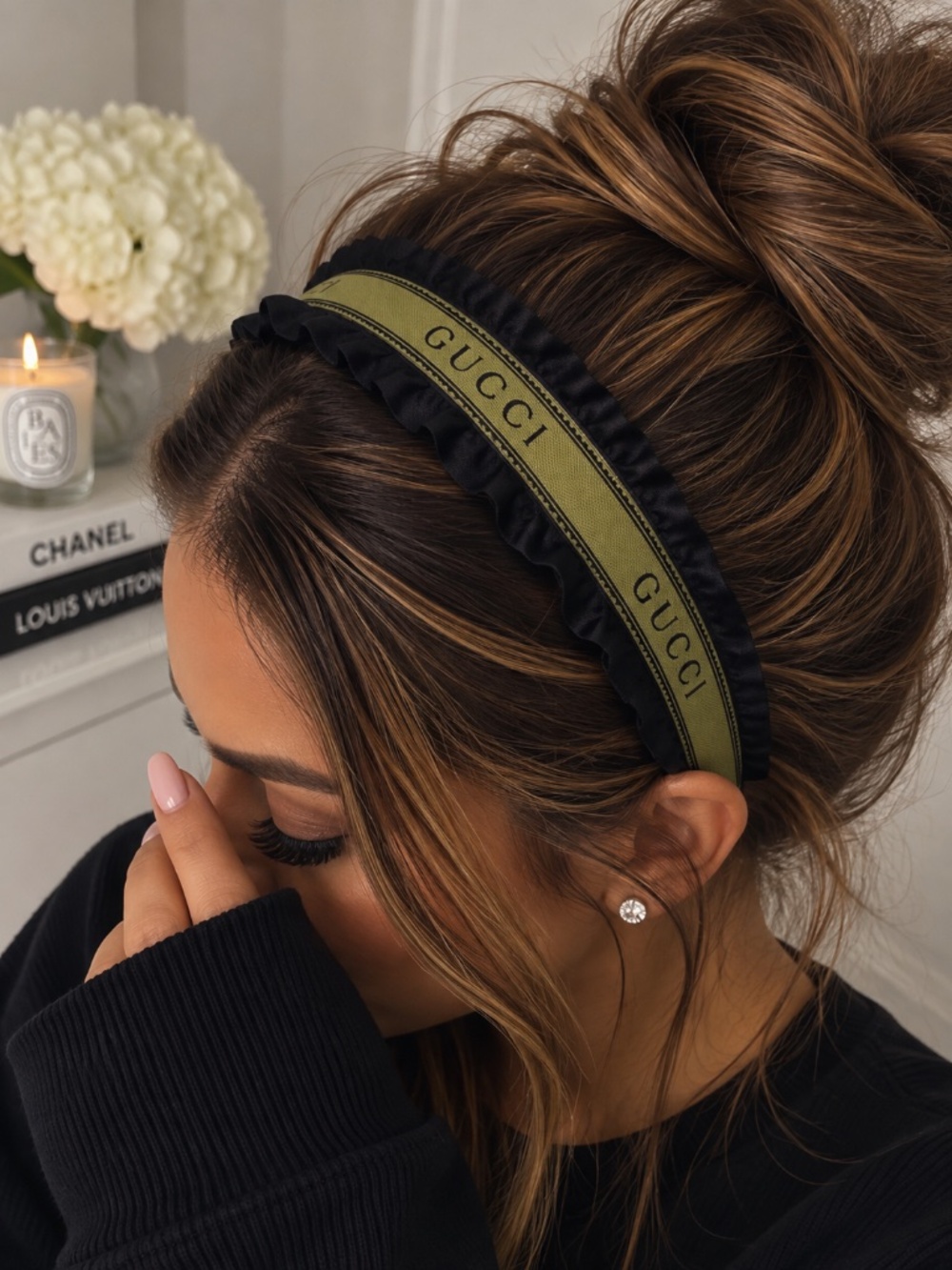 Green & Black Ribbon Headband